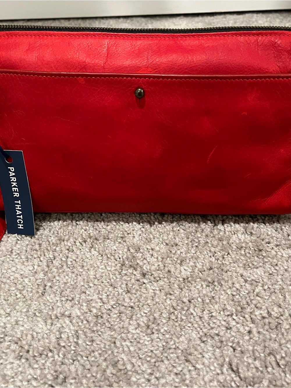 Parker Thatch Lilly Red Leather Clutch
